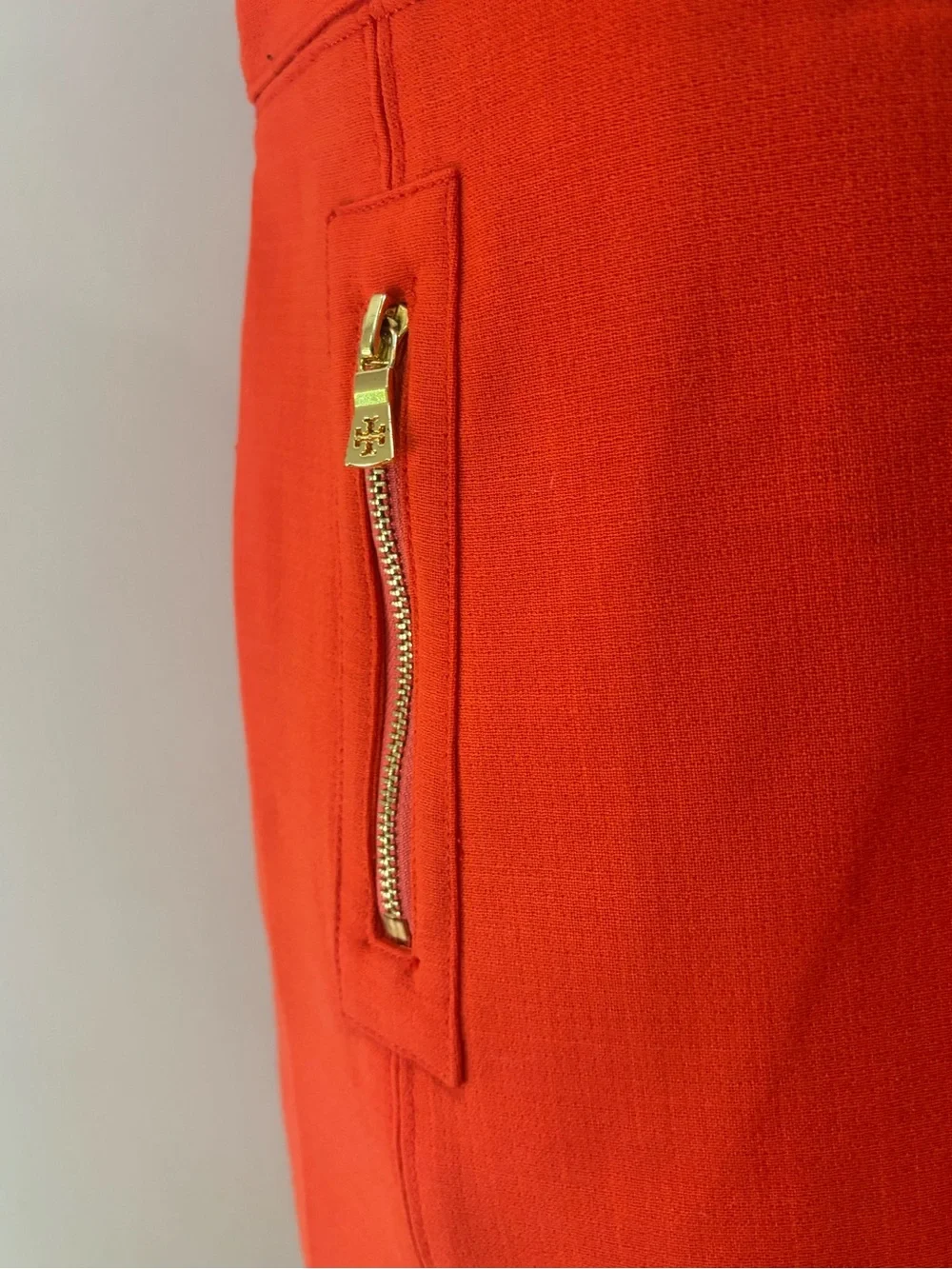 Tory Burch Mariel orange wool blend sheath knee length dress